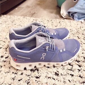 On Running Lavender and White Sneakers